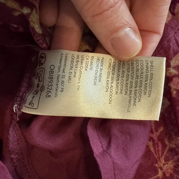 Free People Keep You Mine Dress Womens S Purple Floral Boho Cottagecore Romantic - Picture 5 of 7